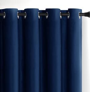 Tmavomodrý zamatový dimout záves 140x270 cm Eyelets – Restilo