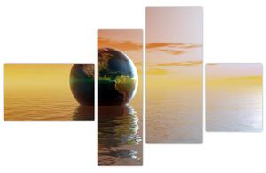 Obraz zemegule v mori (Obraz 110x70cm)