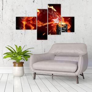 Moderný obraz - ohnivý muž (Obraz 110x70cm)