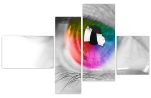 Moderný obraz: farebné oko (Obraz 110x70cm)