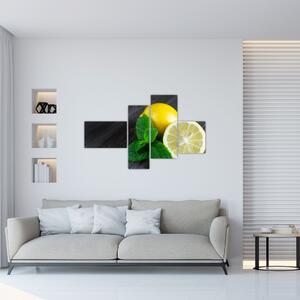 Obraz citrónu na stole (Obraz 110x70cm)