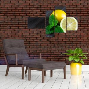 Obraz citrónu na stole (Obraz 110x70cm)