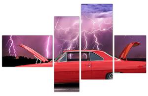 Obraz červeného auta (Obraz 110x70cm)