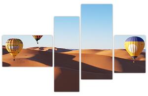 Obraz - teplovzdušné balóny v púšti (Obraz 110x70cm)