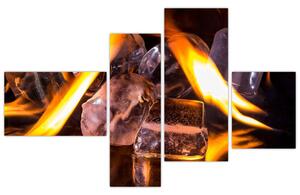 Obraz ľadových kociek v ohni (Obraz 110x70cm)