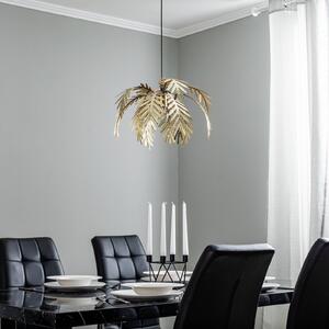 Závesné svetlo Dubaj, dekor palmy, Ø 50 cm, zlatá