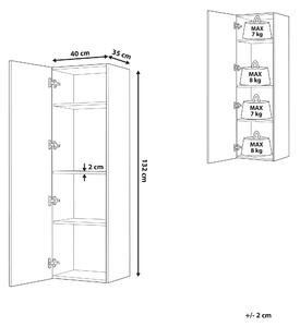 Kúpeľňová závesná skrinka béžová MDF doska hliník 132 x 40 x 35 cm Moderné Elegantné Veľa úložného priestoru Oddiely Kúpeľňa