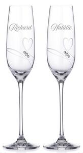 Poháre na sekt k výročiu Diamante Romance 2 ks
