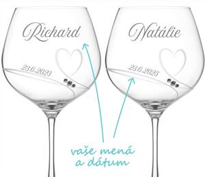 Svadobné poháre na Gin Tonic Diamante Romance, 2 ks