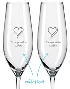 Svadobné poháre na sekt Láska 2 ks