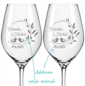 Svadobné poháre na víno Romance 2 ks