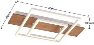 Lucande Chariska LED stropné svietidlo drevo biele 60 cm