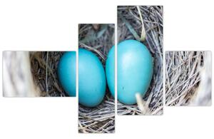 Obraz modrých vajíčok v hniezde (Obraz 110x70cm)