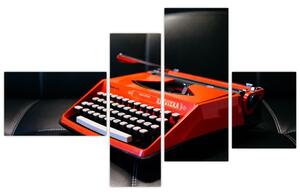 Obraz červeného písacieho stroja (Obraz 110x70cm)