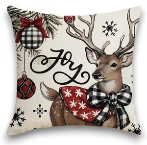 Vianočná obliečka na vankúš DEER WISH 45x45 cm, béžová