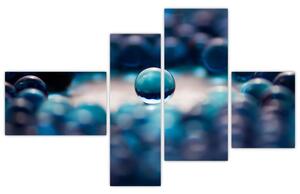 Obraz modré sklenené guľôčky (Obraz 110x70cm)