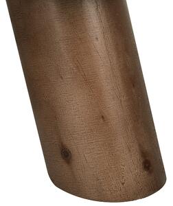 Sivá umelá kožušina podnožka guľatá chlpatá stolička na drevených nohách