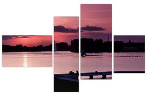 Západ slnka na vode, obraz (Obraz 110x70cm)
