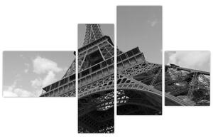 Čiernobiely obraz Eiffelovej veže (Obraz 110x70cm)