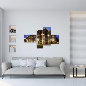Osvetlené budovy - obraz (Obraz 110x70cm)