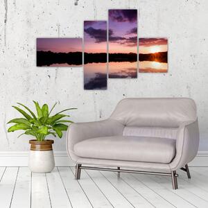 Západ slnka na vode - obraz na stenu (Obraz 110x70cm)