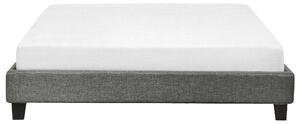 Posteľ čalúnená sivá 160x200 cm rám postele s roštom bez čela
