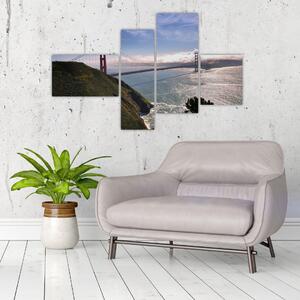 Golden Gate Bridge - moderné obrazy (Obraz 110x70cm)