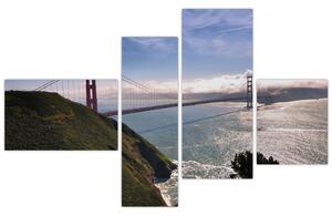 Golden Gate Bridge - moderné obrazy (Obraz 110x70cm)