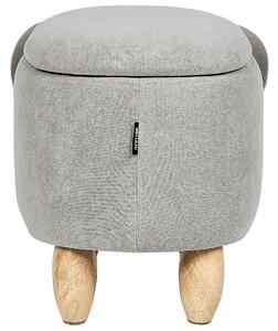Zviera koala detská stolička puf úložný priestor sivá zamatová drevené nohy detská izba