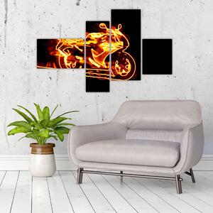 Horiace motorka - obraz (Obraz 110x70cm)
