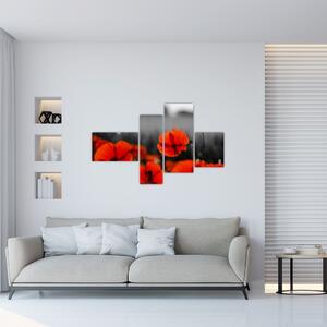 Vlčie maky - moderné obrazy (Obraz 110x70cm)