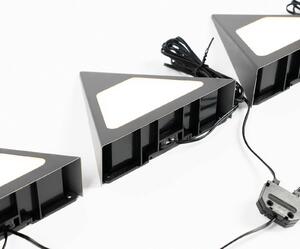 Prios Odia LED osvetlenie pod skrinku, čierne, 3 jednotky
