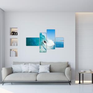Surfer na vlne - moderný obraz (Obraz 110x70cm)