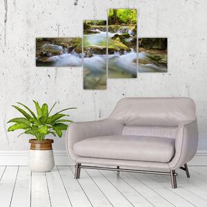 Rieka v lese - obraz (Obraz 110x70cm)