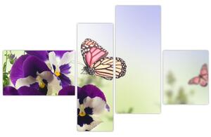 Abstraktný obraz motýľov (Obraz 110x70cm)