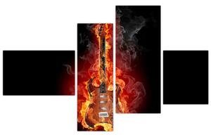 Horiace gitara - obraz (Obraz 110x70cm)