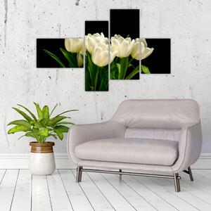 Biele tulipány - obraz (Obraz 110x70cm)