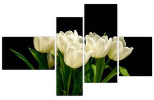 Biele tulipány - obraz (Obraz 110x70cm)