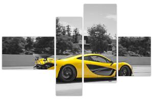 Žlté športové auto - obraz (Obraz 110x70cm)