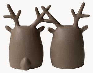 Vianočné dekorácie z keramiky Deer Twins, 2 ks