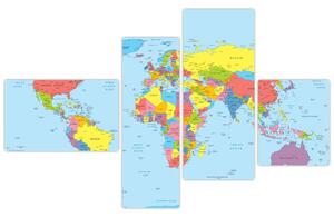 Mapa sveta - obraz (Obraz 110x70cm)