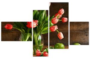 Obraz tulipánov vo váze (Obraz 110x70cm)
