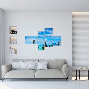Loďky na mori, obraz (Obraz 110x70cm)