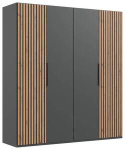 SKRIŇA S OTOČNÝMI DVERAMI, grafitová, farba duba, 200/216/58 cm MID.YOU - Online Only zostavy, Online Only