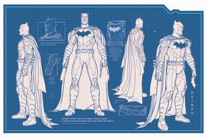 Umelecká tlač Batman - Batsuit blueprint, (40 x 26.7 cm)