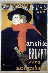 Toulouse-Lautrec, Henri de - Obrazová reprodukcia Poster for Aristide Bruant, (26.7 x 40 cm)