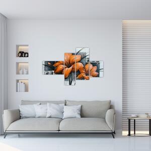 Obraz oranžovej kvety (Obraz 110x70cm)