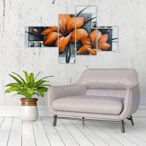 Obraz oranžovej kvety (Obraz 110x70cm)