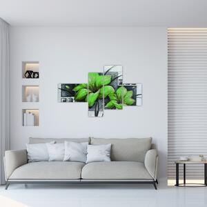 Obraz zelené kvety (Obraz 110x70cm)