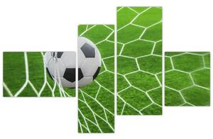 Futbalová lopta v sieti - obraz (Obraz 110x70cm)